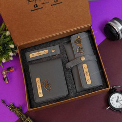 Wallet gift set for him / Customized Men 3 in 1 Combo Set